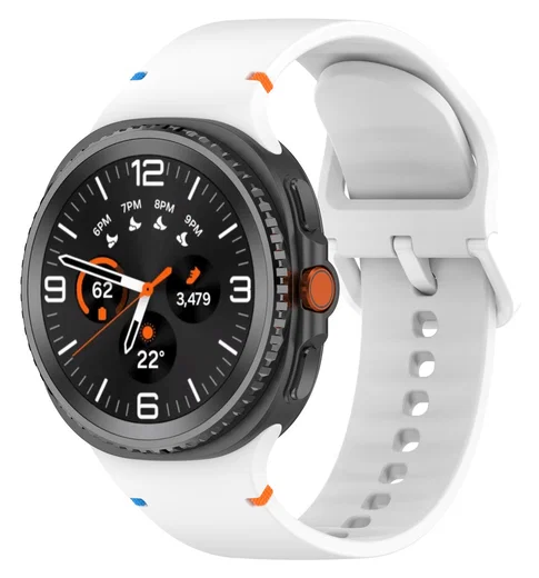 Samsung Galaxy Watch 8 Bandje - Siliconen Gesp Sluiting - L - Wit afbeelding 2