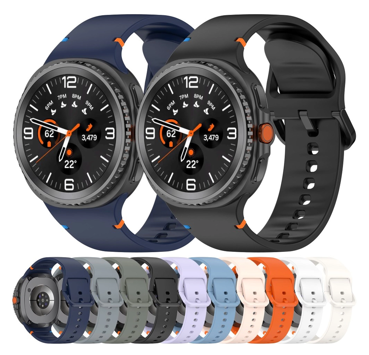 Samsung Galaxy Watch 8 Bandje - Siliconen Gesp Sluiting - L - Wit afbeelding 5