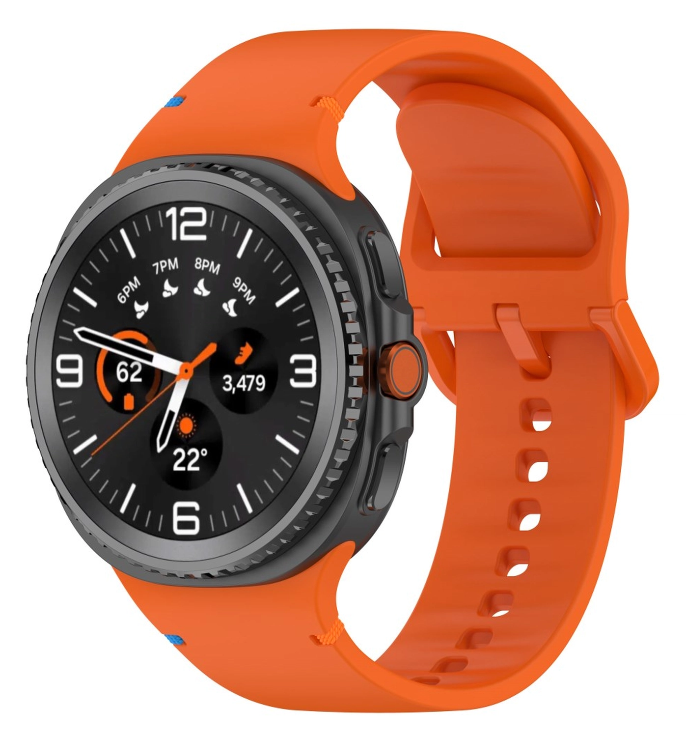 Samsung Galaxy Watch 9 / 8 Bandje - Siliconen Gesp Sluiting - L - Oranje afbeelding 2