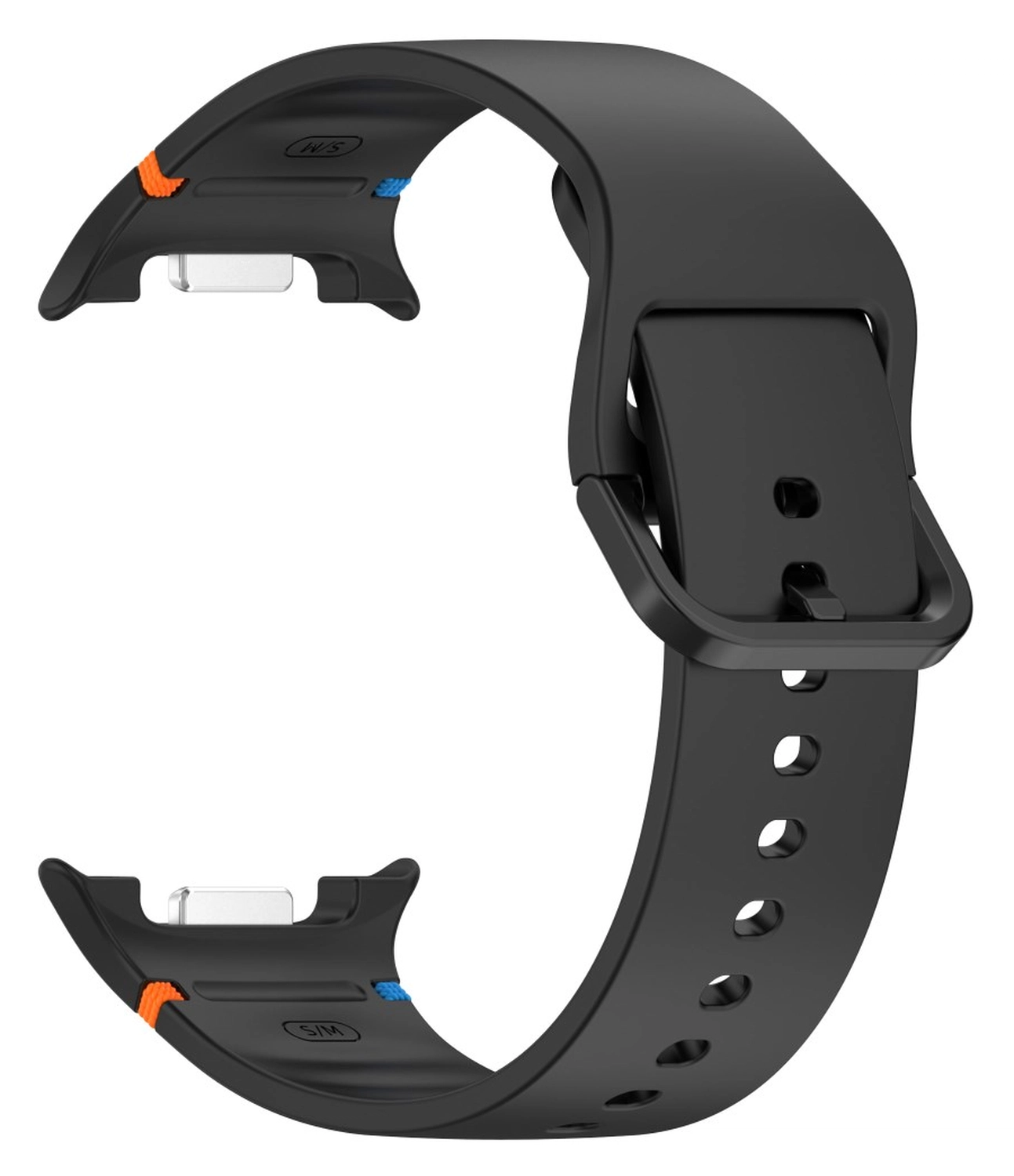 Samsung Galaxy Watch 9 / 8 Bandje - Siliconen Gesp Sluiting - L - Zwart afbeelding 3