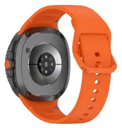 Samsung Galaxy Watch 8 Bandje - Siliconen Gesp Sluiting - S - Oranje afbeelding