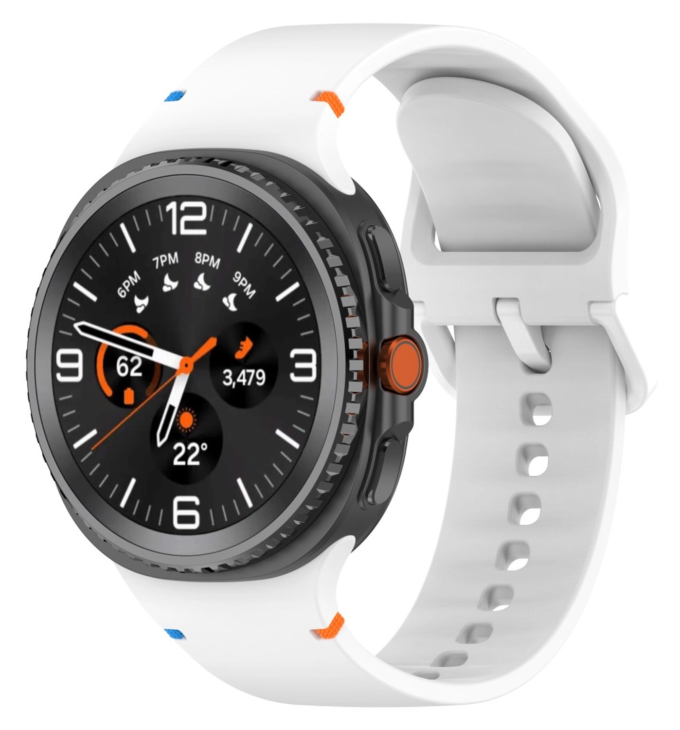 Samsung Galaxy Watch 8 Bandje - Siliconen Gesp Sluiting - S - Wit afbeelding 4