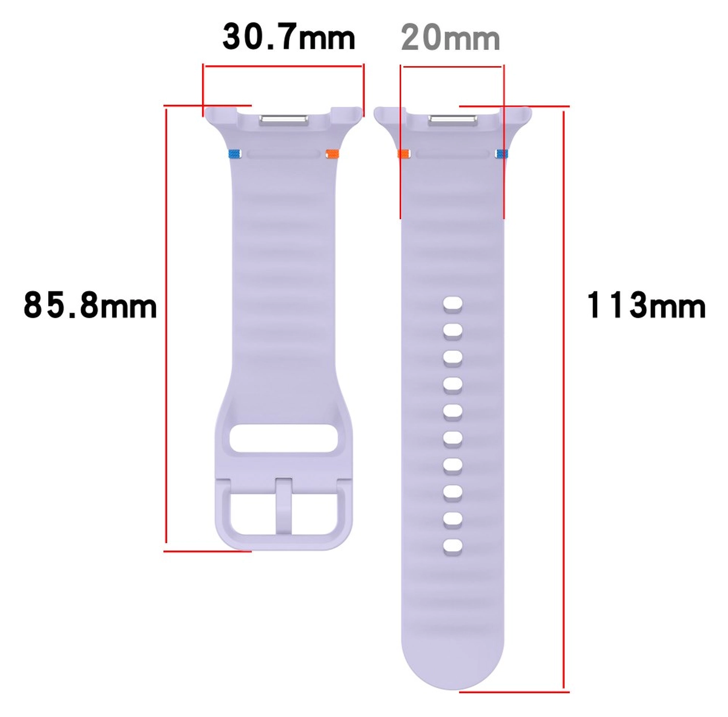 Samsung Galaxy Watch 8 Bandje - Siliconen Gesp Sluiting - S - Wit afbeelding 6