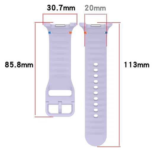 Samsung Galaxy Watch 8 Bandje - Siliconen Gesp Sluiting - S - Wit afbeelding 6