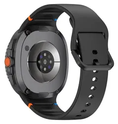 Samsung Galaxy Watch 8 Bandje - Siliconen Gesp Sluiting - S - Zwart afbeelding