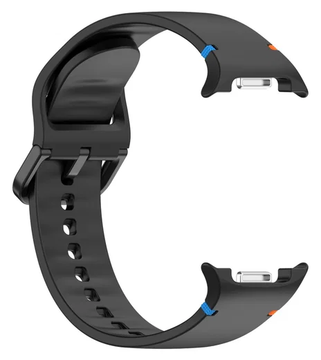 Samsung Galaxy Watch 8 Bandje - Siliconen Gesp Sluiting - S - Zwart afbeelding 3