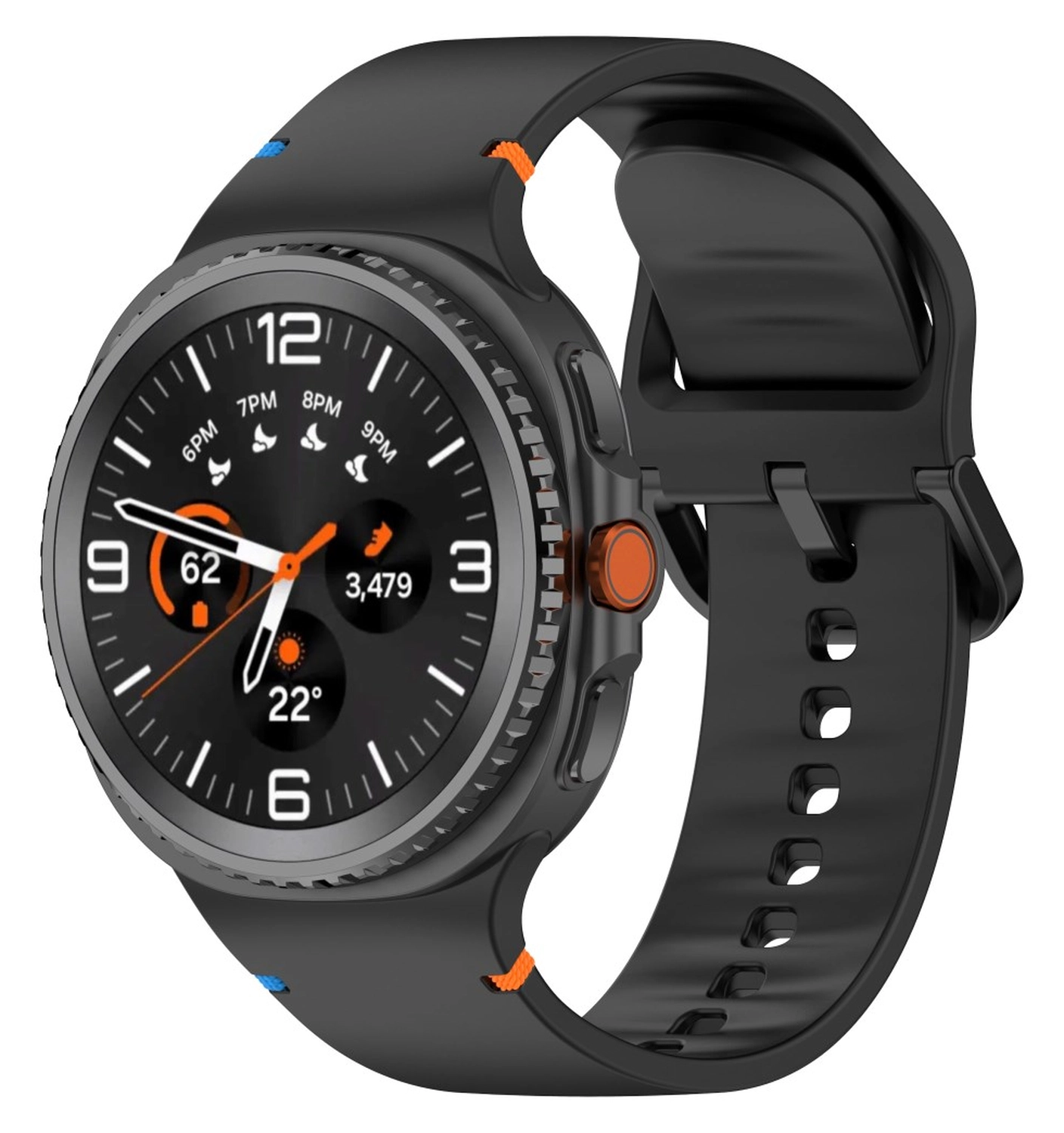 Samsung Galaxy Watch 8 Bandje - Siliconen Gesp Sluiting - S - Zwart afbeelding 4