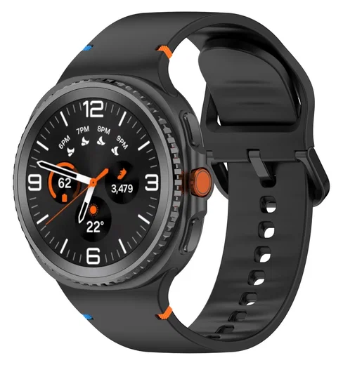 Samsung Galaxy Watch 8 Bandje - Siliconen Gesp Sluiting - S - Zwart afbeelding 4