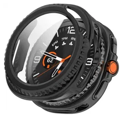 Samsung Galaxy Watch Ultra 2 Hoesje - Bumper met Tempered Glass - Zwart afbeelding