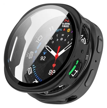 Samsung Galaxy Watch 8 40MM Hoesje - Bumper met Tempered Glass - Zwart