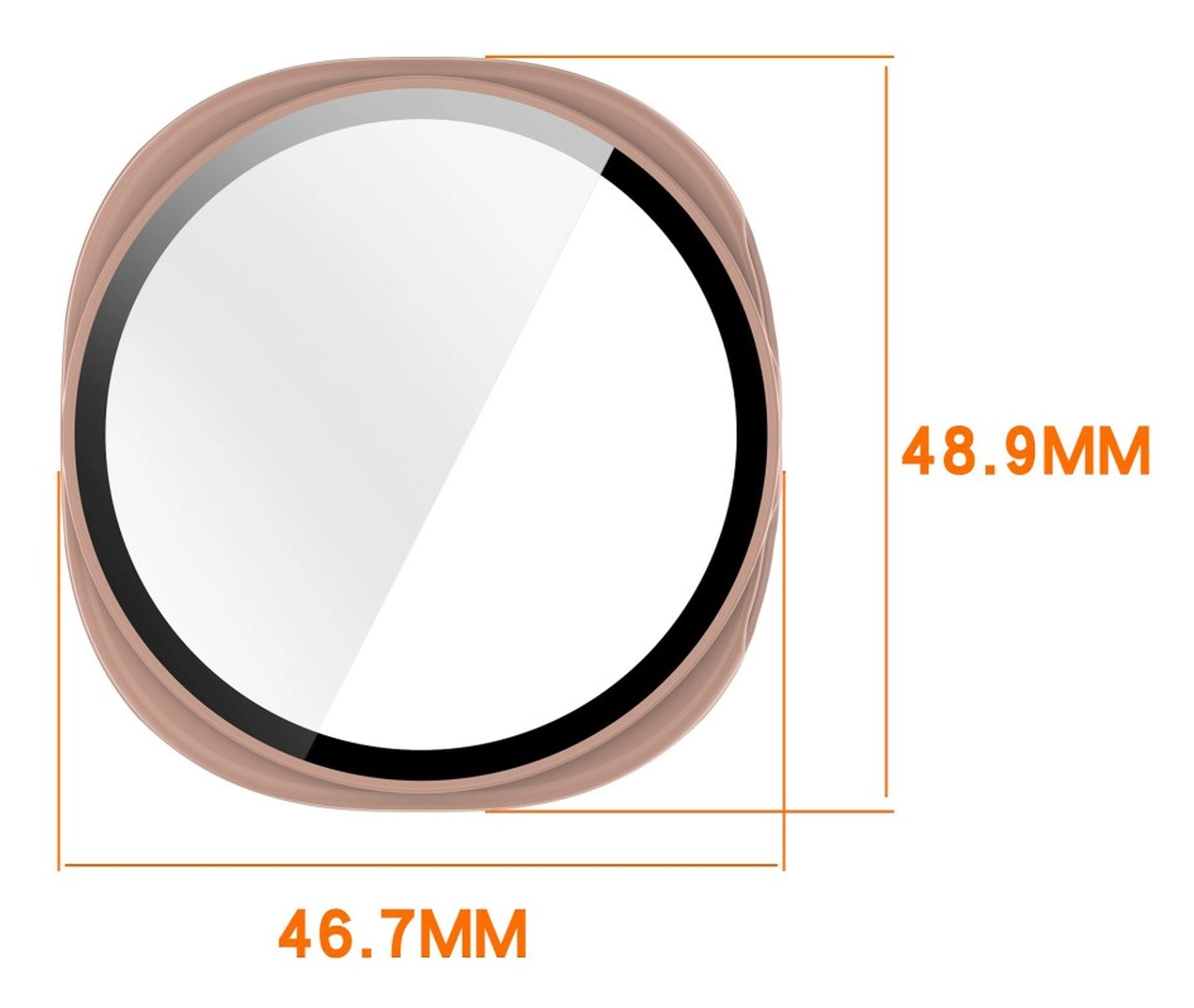 Samsung Galaxy Watch 8 44MM Hoesje - Bumper met Tempered Glass - Zwart afbeelding 3