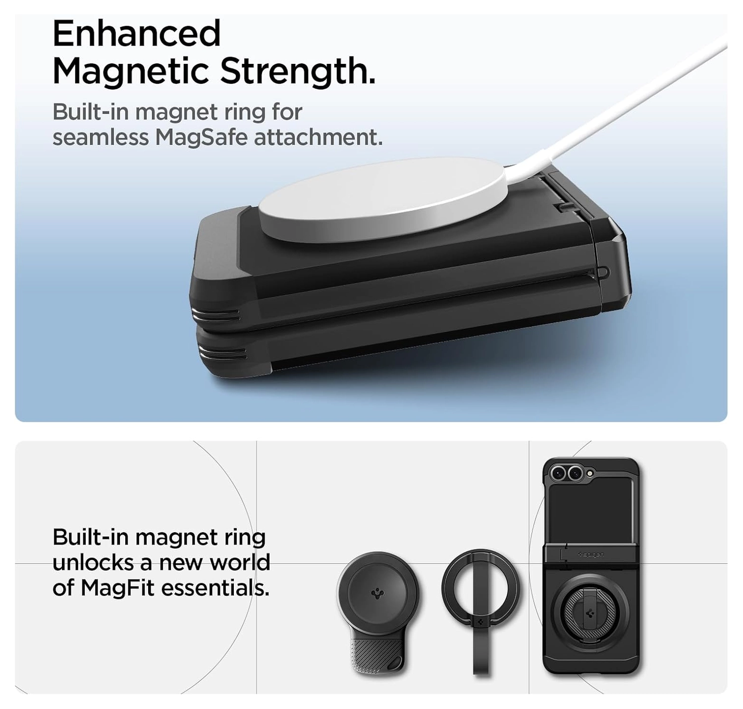 Spigen Tough Armor Samsung Galaxy Z Flip 7 FE/6 Hoesje MagSafe Back Cover Zwart afbeelding 6