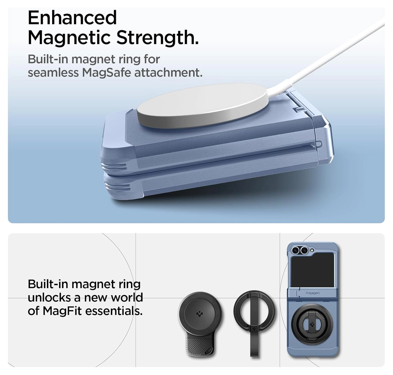 Spigen Tough Armor Samsung Galaxy Z Flip 7 FE/6 Hoesje MagSafe Back Cover Blauw afbeelding 5