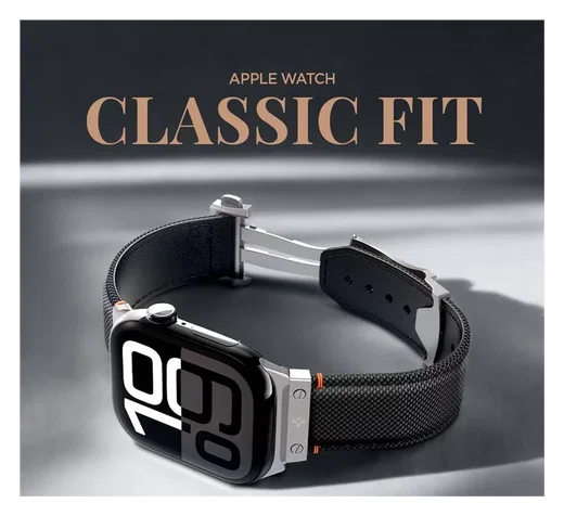 Spigen Classic Fit - Apple Watch 1-10/SE/Ultra Bandje - 49/46/45/44/42MM - Zwart afbeelding 3
