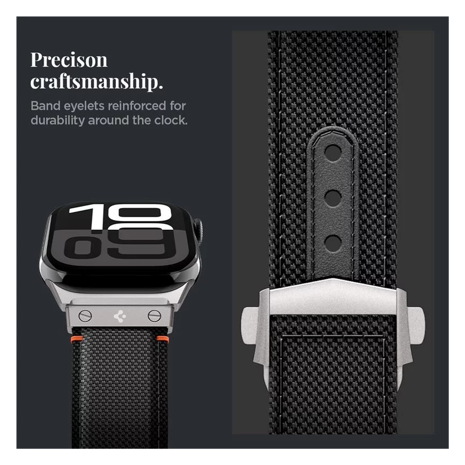 Spigen Classic Fit - Apple Watch 1-10/SE/Ultra Bandje - 49/46/45/44/42MM - Zwart afbeelding 7