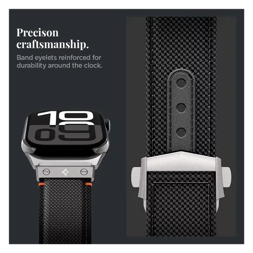 Spigen Classic Fit - Apple Watch 1-10/SE/Ultra Bandje - 49/46/45/44/42MM - Zwart afbeelding 7