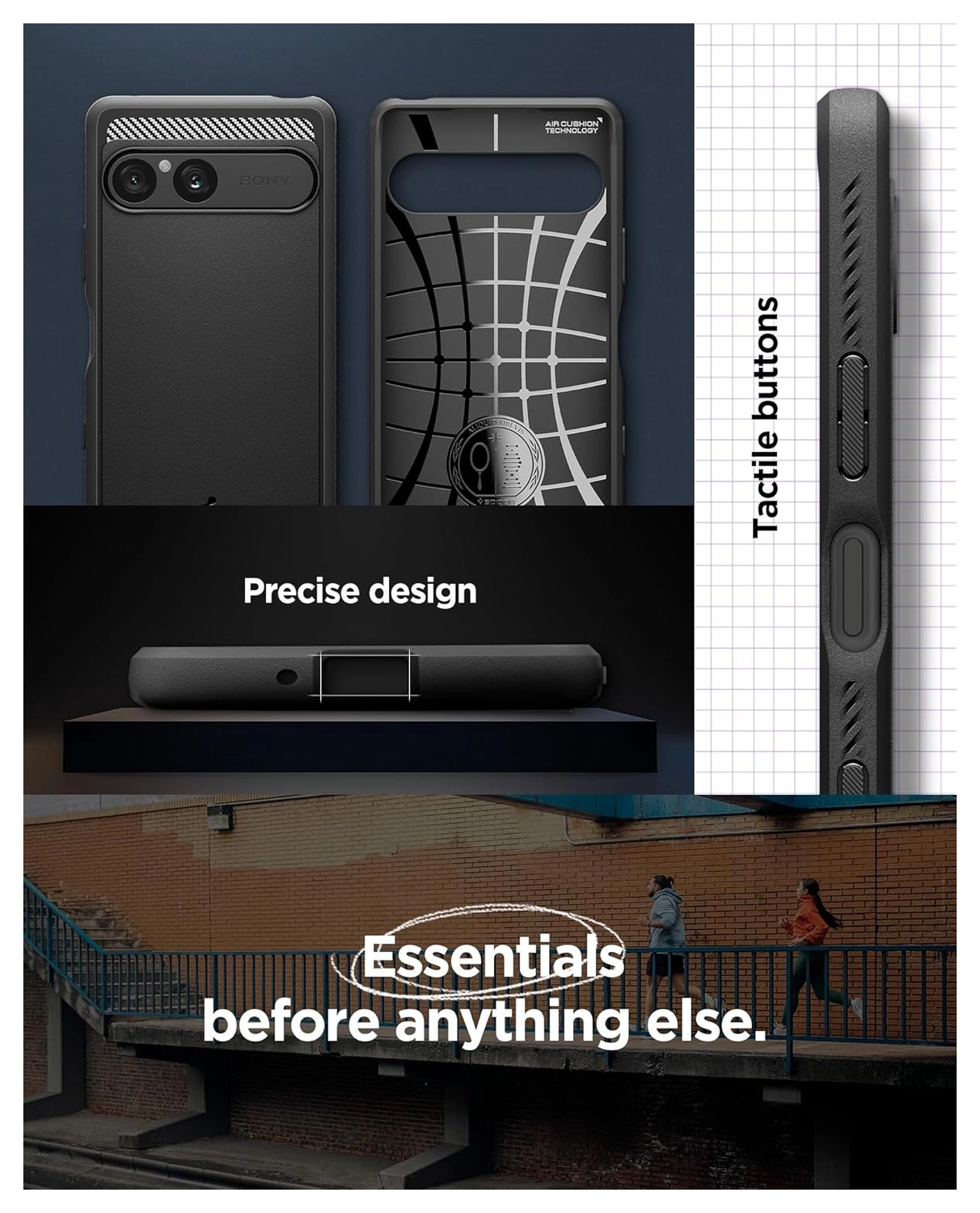 Spigen Rugged Armor Sony Xperia 10 VII Hoesje Back Cover Matte Zwart afbeelding 7