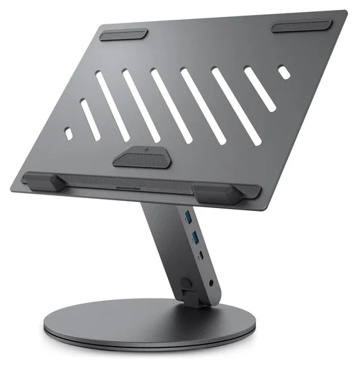 Spigen ArcDock Laptop Standaard met 6-in-1 Hub USB-A/USB-C 100W PD/4K HDMI Grijs afbeelding 2