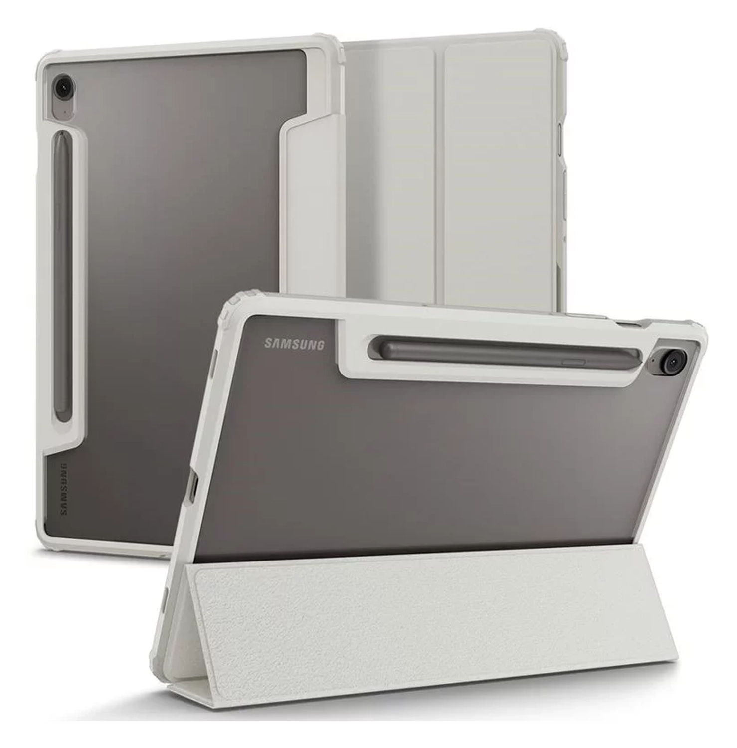 Spigen Ultra Hybrid Pro Samsung Tab S10 Lite / S10 FE / S9 FE / S9 Hoes Grijs afbeelding 1