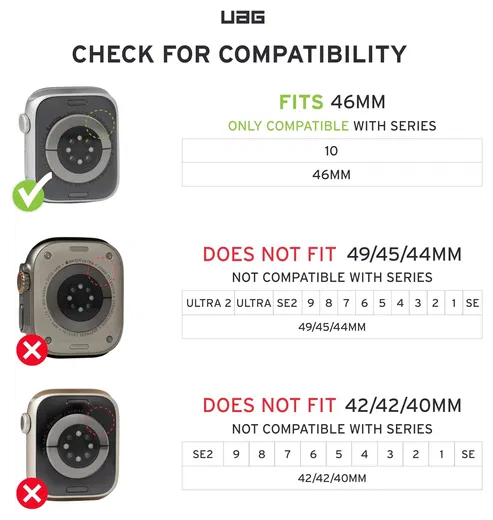 Urban Armor Gear Scout Apple Watch 11/10 46MM Hoesje - Bumper Case Zwart afbeelding 7