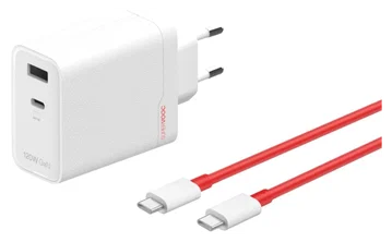 Originele OnePlus SuperVOOC GaN Oplader 120W + USB-C Kabel 1M Wit/Rood
