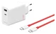 Originele OnePlus SuperVOOC GaN Oplader 120W + USB-C Kabel 1M Wit/Rood afbeelding 1
