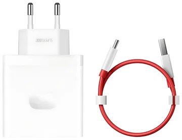 Originele OnePlus SuperVOOC USB‑A Snellader 100W + USB-A naar USB-C Kabel 1M Wit