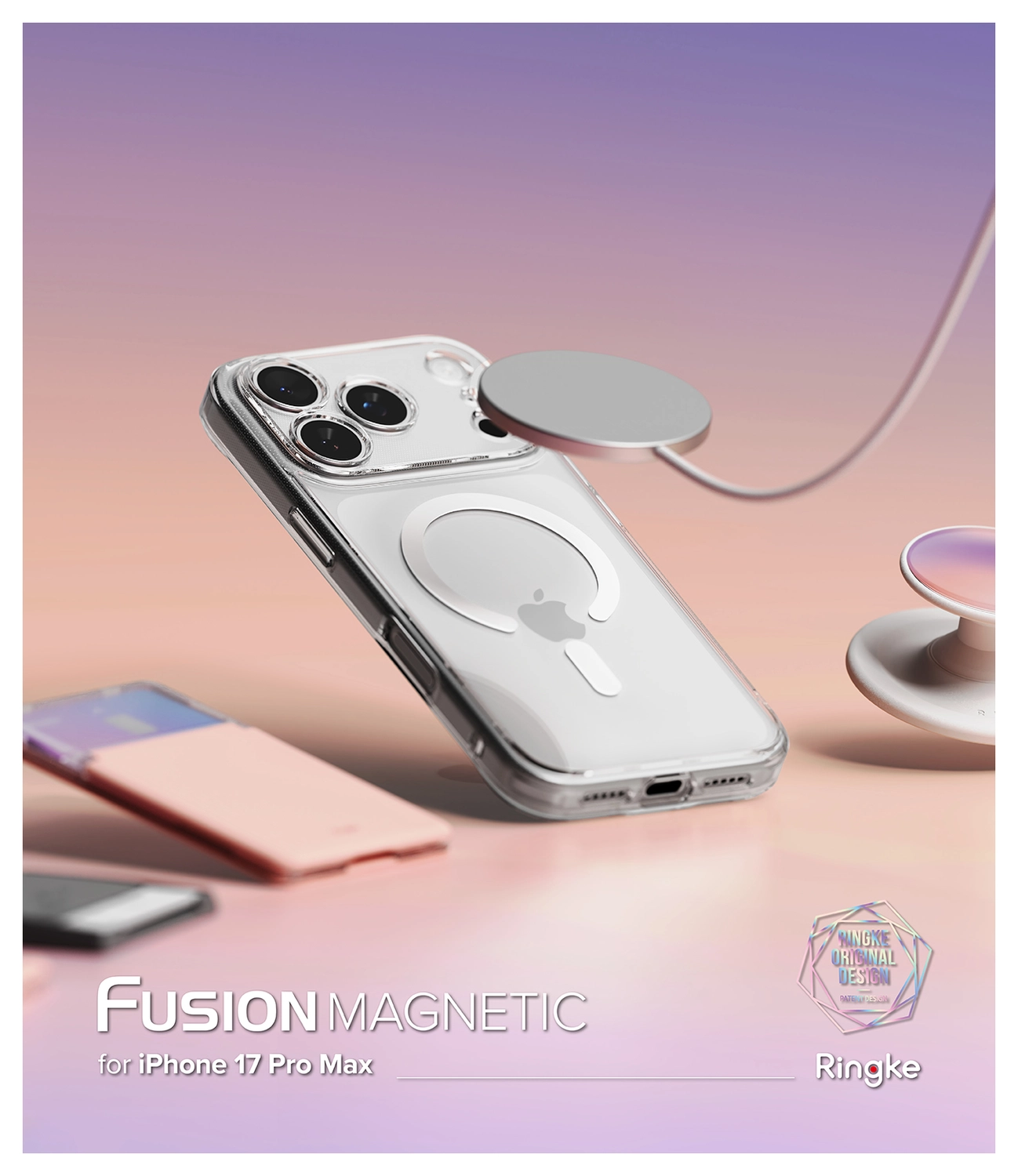 Ringke Fusion Magnetic Apple iPhone 17 Pro Max Hoesje MagSafe Transparant afbeelding 10