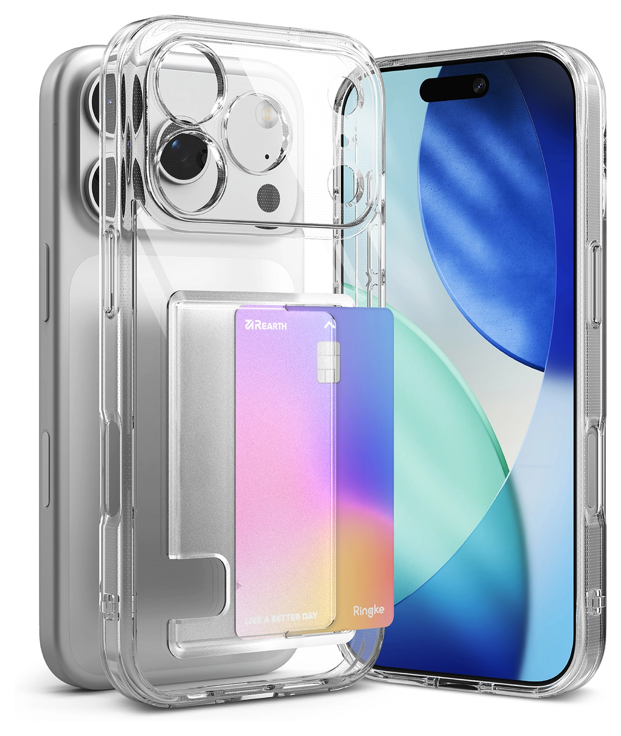 Ringke Fusion Card Apple iPhone 17 Pro Max Hoesje Kaarthouder Transparant afbeelding 2