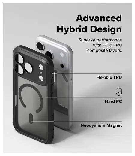 Ringke Fusion Bold Magnetic Apple iPhone 17 Pro Max Hoesje MagSafe Matte Zwart afbeelding 6