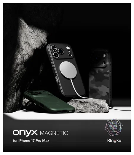 Ringke Onyx Magnetic Apple iPhone 17 Pro Max Hoesje MagSafe Camo Zwart afbeelding 11