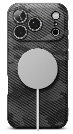 Ringke Onyx Magnetic Apple iPhone 17 Pro Max Hoesje MagSafe Camo Zwart afbeelding 12
