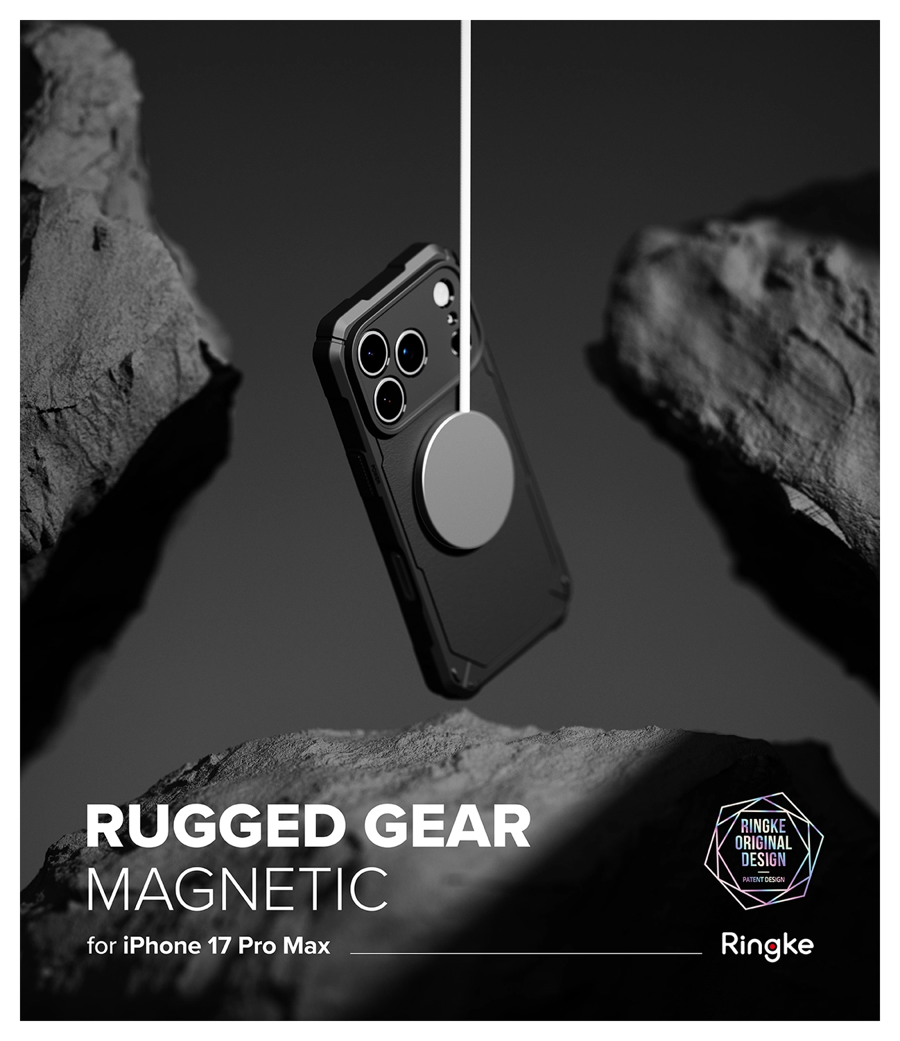 Ringke Rugged Gear Magnetic iPhone 17 Pro Max Hoesje MagSafe Zwart afbeelding 11