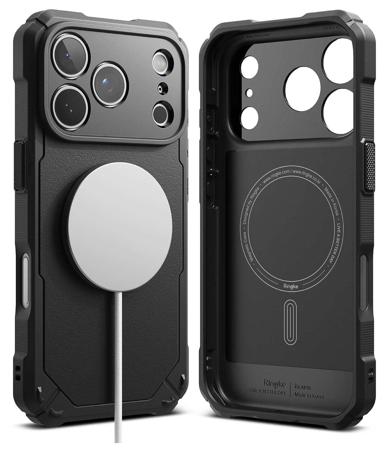 Ringke Rugged Gear Magnetic iPhone 17 Pro Max Hoesje MagSafe Zwart afbeelding 2