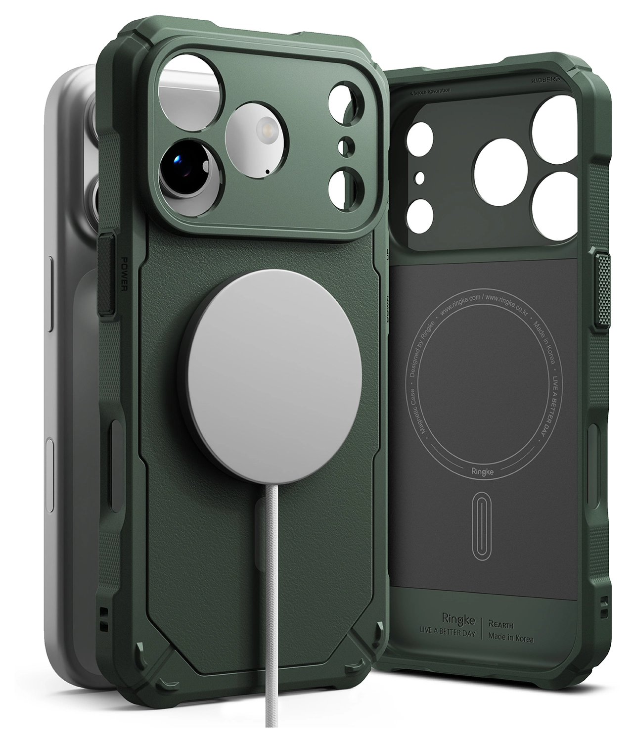 Ringke Rugged Gear Magnetic iPhone 17 Pro Max Hoesje MagSafe Groen afbeelding 1