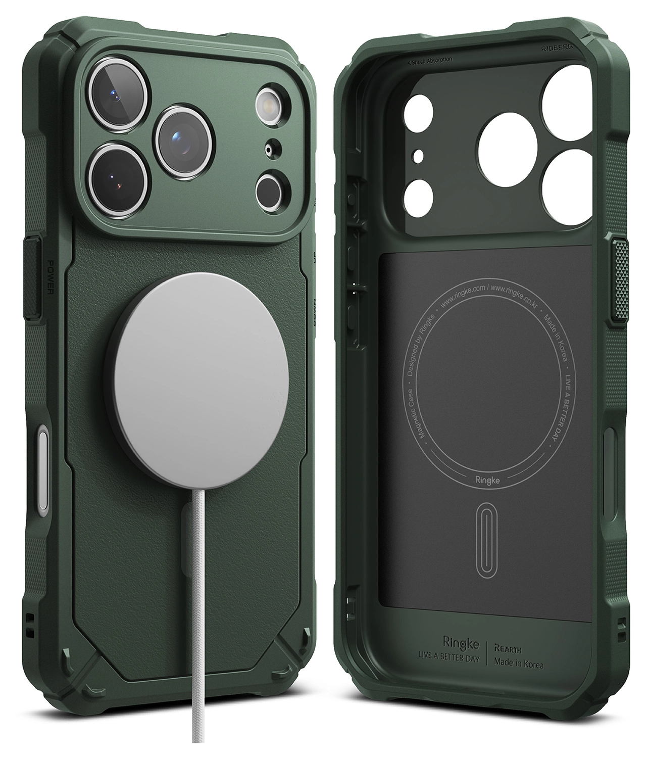 Ringke Rugged Gear Magnetic iPhone 17 Pro Max Hoesje MagSafe Groen afbeelding 2