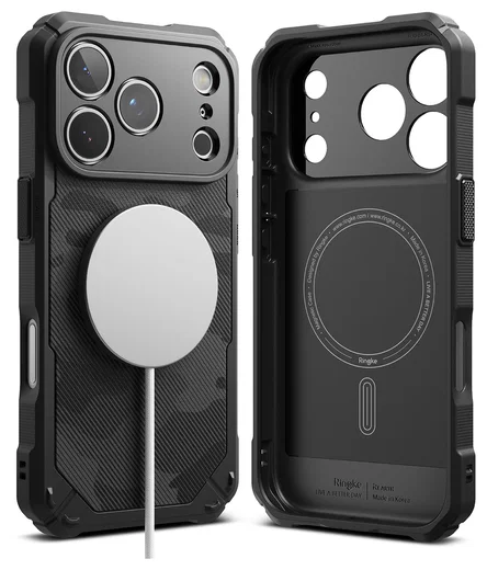 Ringke Rugged Gear Magnetic iPhone 17 Pro Max Hoesje MagSafe Camo Zwart afbeelding 2