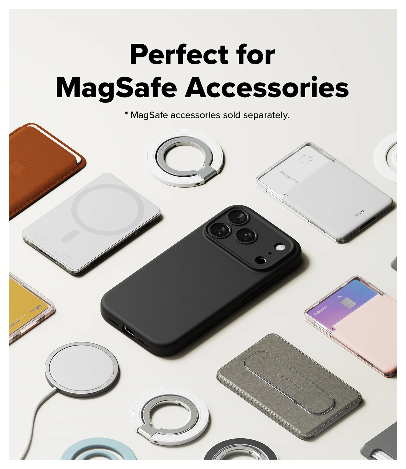 Ringke Silicone Magnetic Apple iPhone 17 Pro Max Hoesje MagSafe Back Cover Zwart afbeelding 7