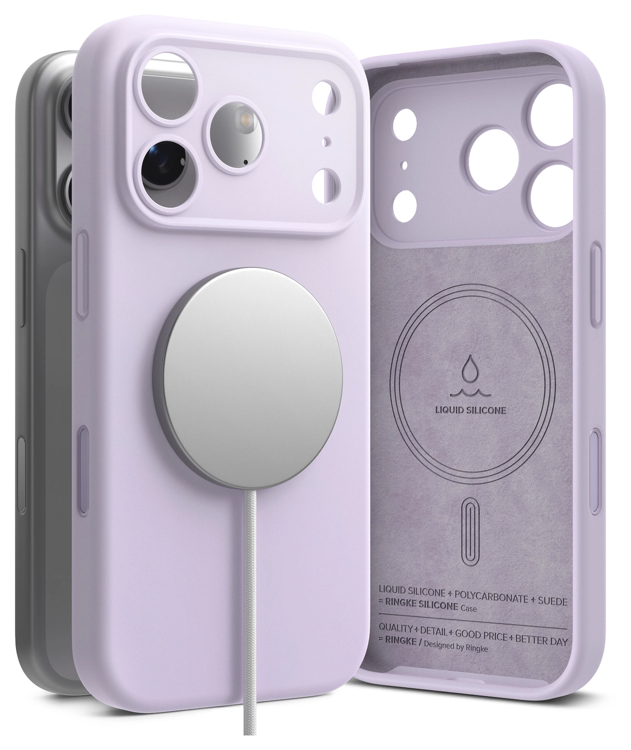Ringke Silicone Magnetic Apple iPhone 17 Pro Max Hoesje MagSafe Back Cover Paars afbeelding 1