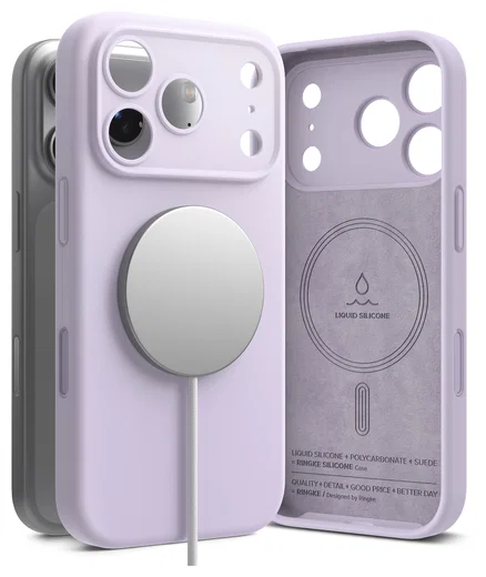 Ringke Silicone Magnetic Apple iPhone 17 Pro Max Hoesje MagSafe Back Cover Paars afbeelding 1