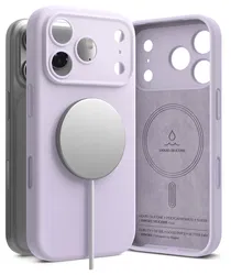 Ringke Silicone Magnetic Apple iPhone 17 Pro Max Hoesje MagSafe Back Cover Paars afbeelding