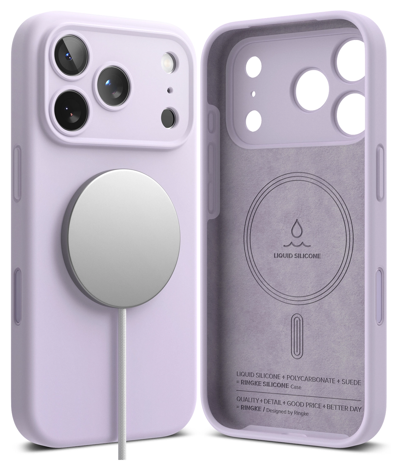 Ringke Silicone Magnetic Apple iPhone 17 Pro Max Hoesje MagSafe Back Cover Paars afbeelding 11