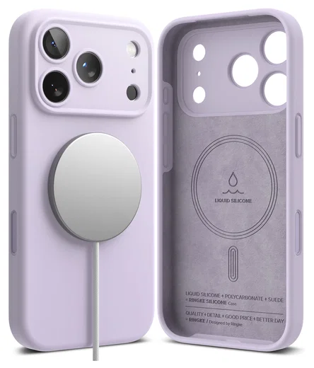 Ringke Silicone Magnetic Apple iPhone 17 Pro Max Hoesje MagSafe Back Cover Paars afbeelding 11