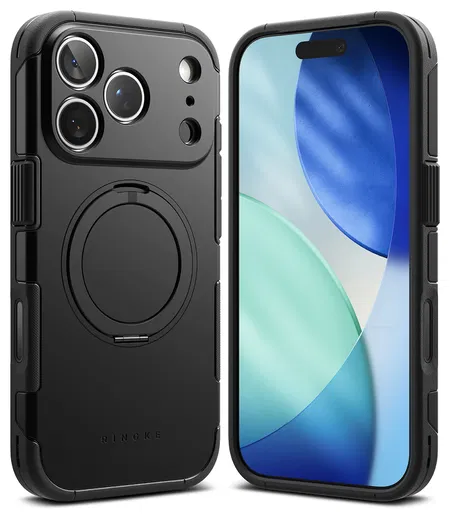 Ringke Alles iPhone 17 Pro Max Hoesje 360° MagSafe Standaard Zwart afbeelding 12