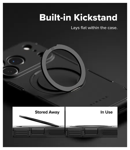 Ringke Alles iPhone 17 Pro Max Hoesje 360° MagSafe Standaard Zwart afbeelding 4