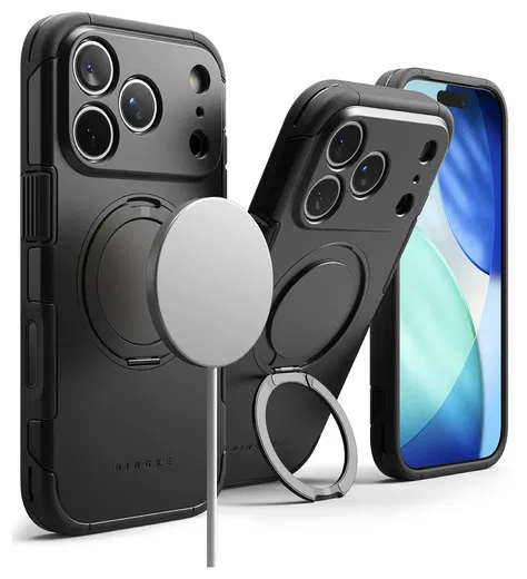 Ringke Alles iPhone 17 Pro Max Hoesje 360° MagSafe Standaard Gunmetal afbeelding 2