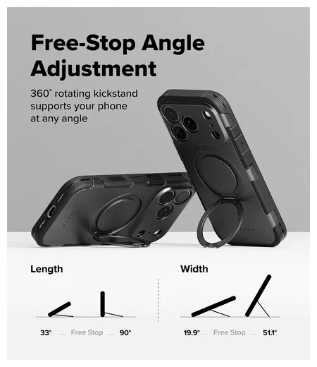 Ringke Alles iPhone 17 Pro Max Hoesje 360° MagSafe Standaard Gunmetal afbeelding 4