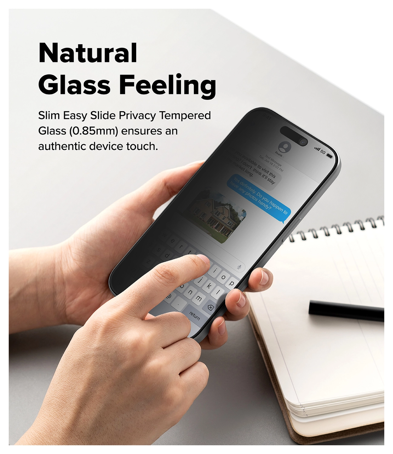 Ringke Easy Slide Privacy Glass iPhone 17 Pro Max Screen Protector Jig 2-Pack afbeelding 12