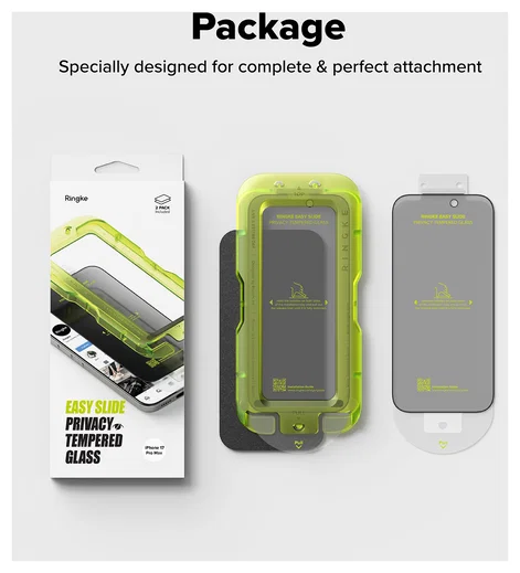 Ringke Easy Slide Privacy Glass iPhone 17 Pro Max Screen Protector Jig 2-Pack afbeelding 16