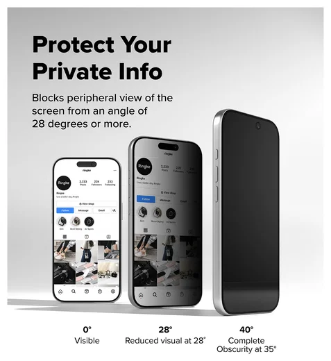 Ringke Easy Slide Privacy Glass iPhone 17 Pro Max Screen Protector Jig 2-Pack afbeelding 5
